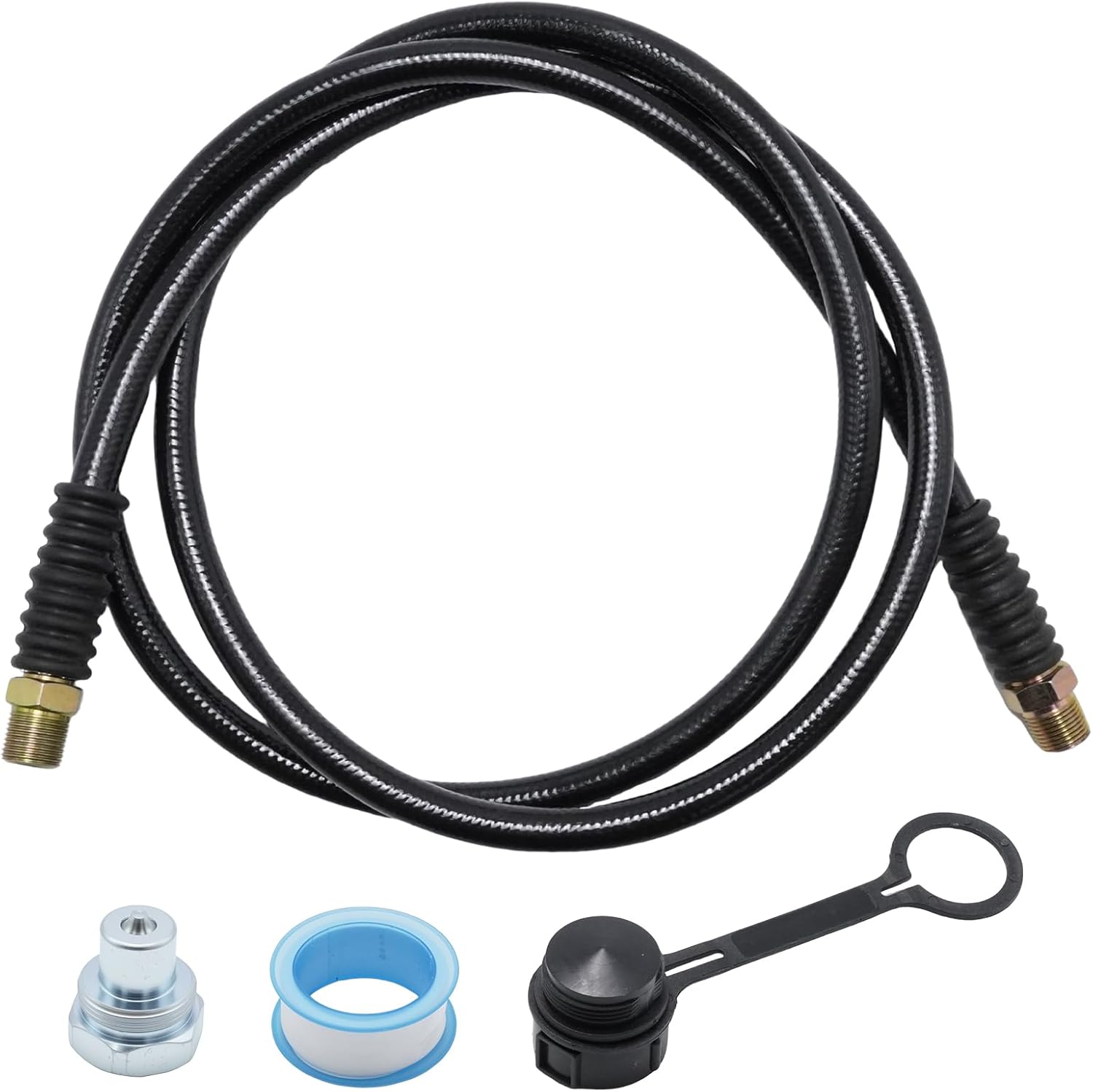 EATAKWARD High Pressure Hydraulic Hose 6' 10000 PSI, CH-604 Coupler, 3/8" NPT Thread Hydraulic Hose Assembly, 1/4" ID x 6 Feet (Black)