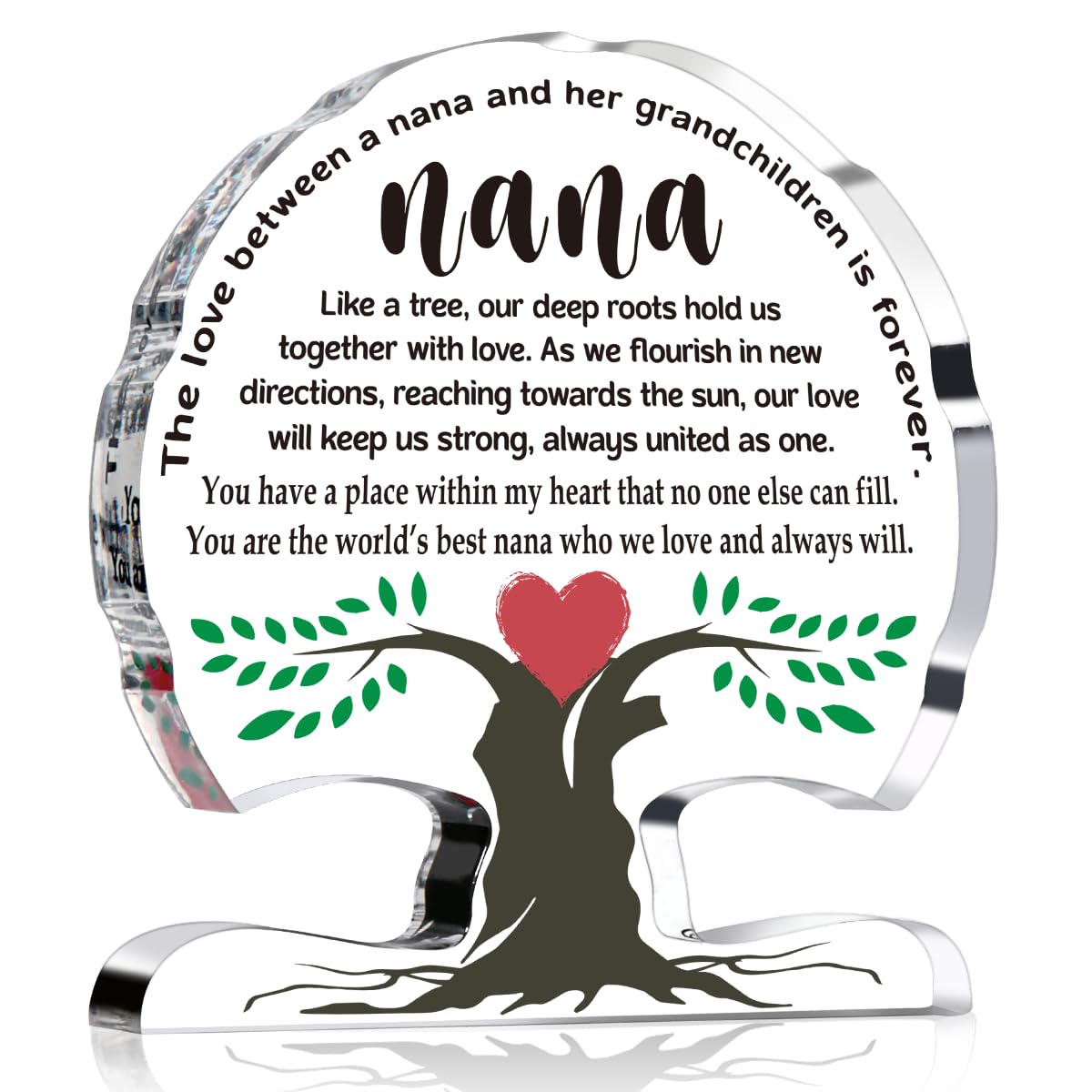 Nana Gifts, Gifts for Grandma Birthday Unique, Nana Birthday Mother’s Day Gift for Grandma, Gigi, Mimi Great Grandma Gifts from Granddaughter Grandson Grandchildren Nana Acrylic Tree Desk Signs Plaque