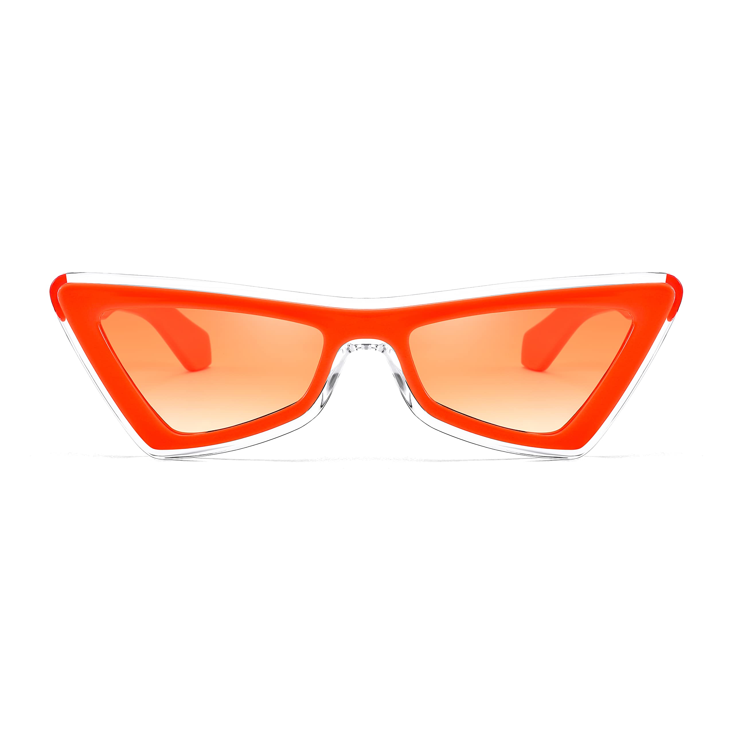 FEISEDY Small Sunglasses for Women Vintage Square Cat Eye Fashion 70s 90s Thick Frame UV Protection Eyewear B0007