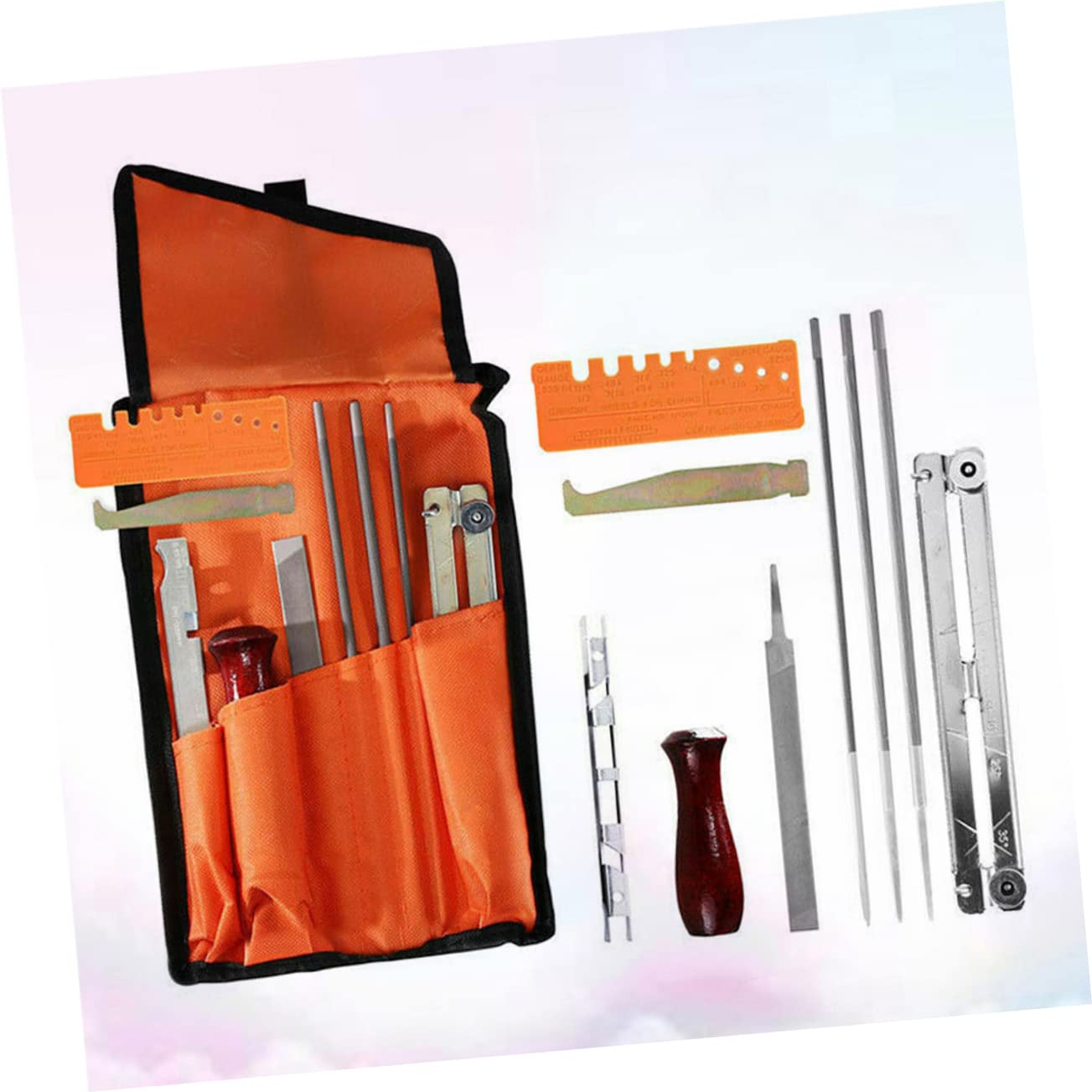 BESPORTBLE 10pezzi Kit Di Affilatura Per Motosega Per Affilare Catena Motosega Kit Di Utensili Per Affilatura Catena Durevole in Metallo