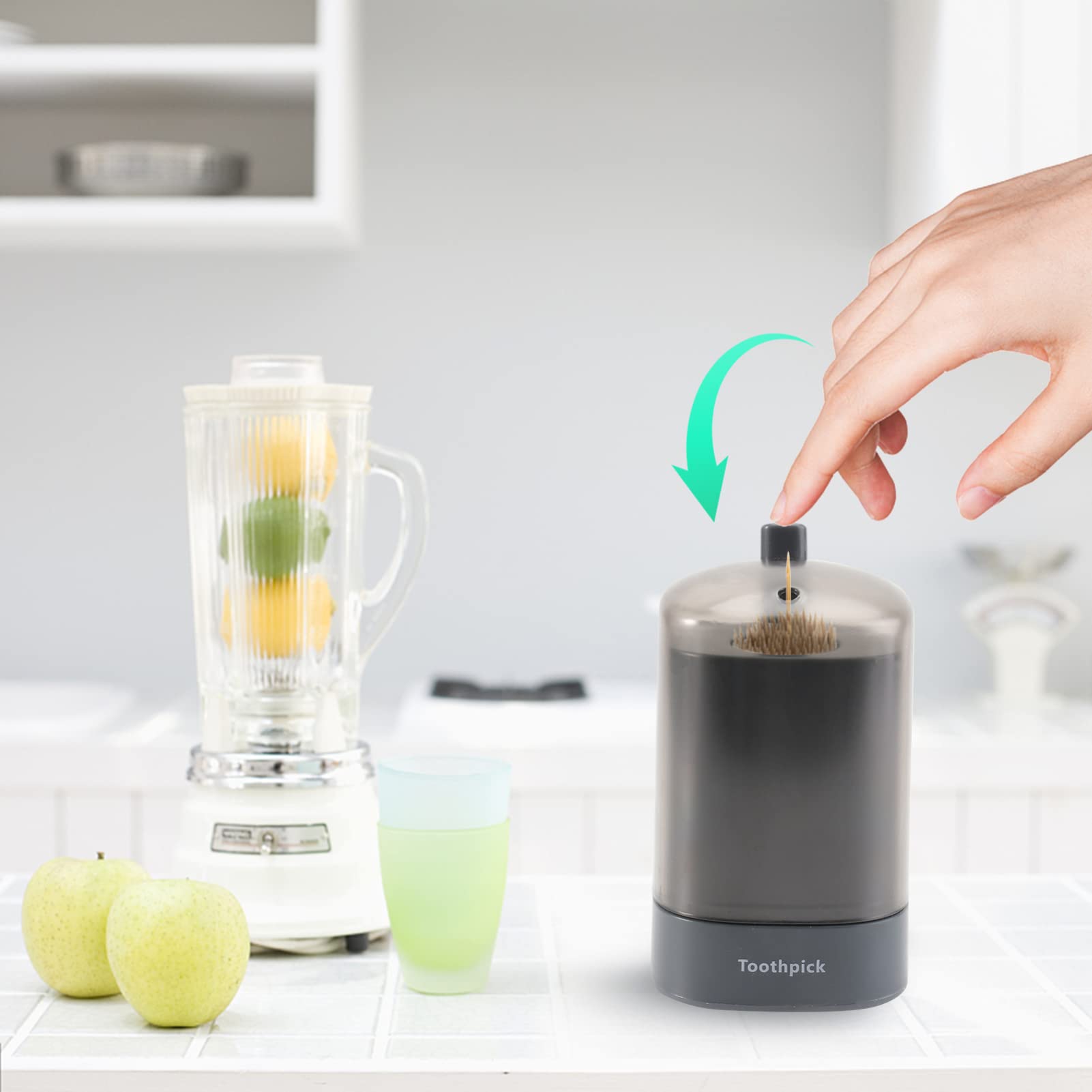 Cabilock Toothpick Bucket Toothpick Holder Toothpick Holder Container Toothpick Dispenser Storage Organizer Plastic Toothpick Holder Kitchen Toothpick Holder Toothpick Organizer