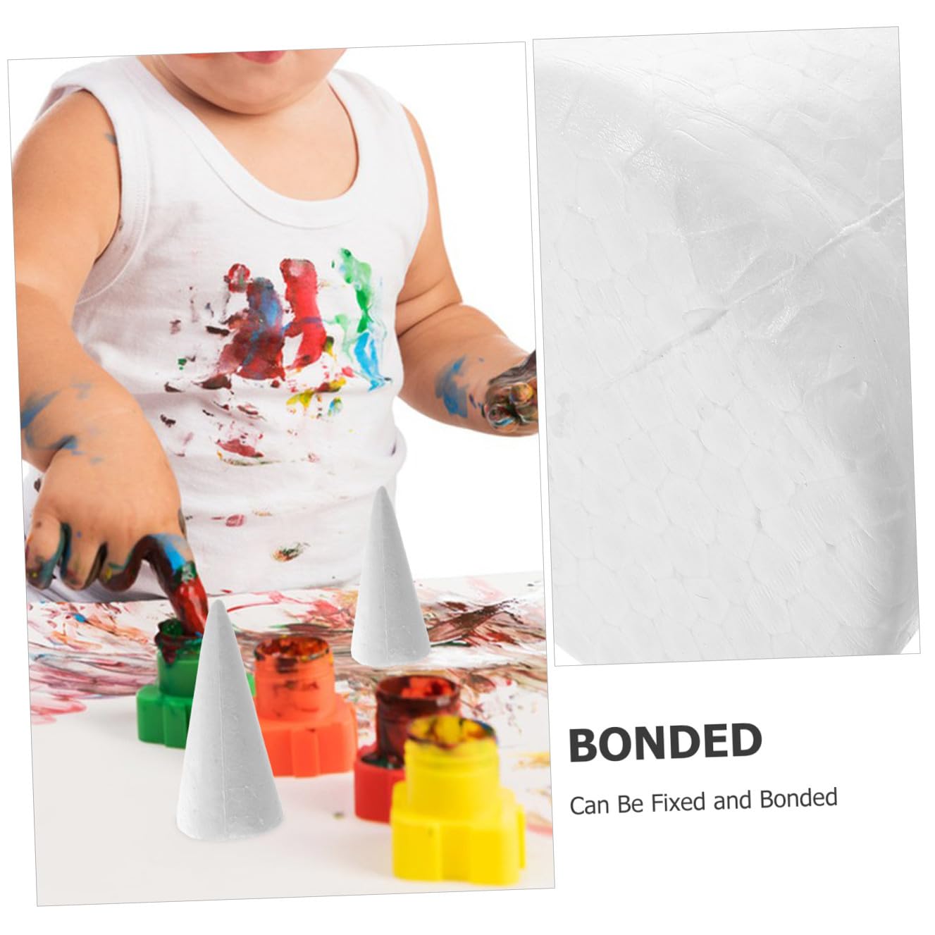 BESPORTBLE 12 Coni di Schiuma Bianca per Lavoretti Creativi, Decorazioni Fai da Te per Bambini, Centrotavola per L'Albero di Natale, Accessori per La Decorazione della Casa