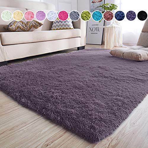 junovo Rectangle Ultra Soft Area Rugs Fluffy Carpets for Bedroom Living Room Shaggy