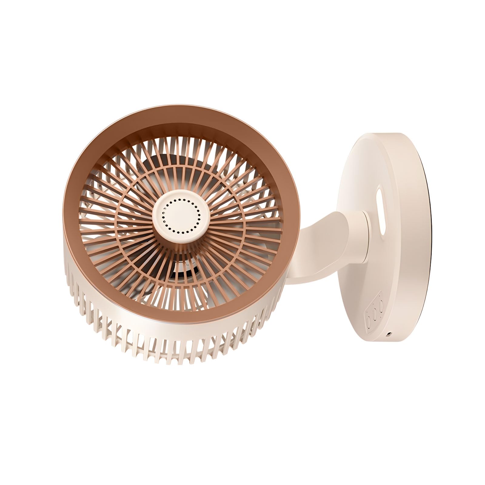 Elnwnnkc USB Rechargeable Compact Desk Fan with 1800mAh Battery and Type C Charging Port for Home Air Circulation Wall Mountable Cooling Fan