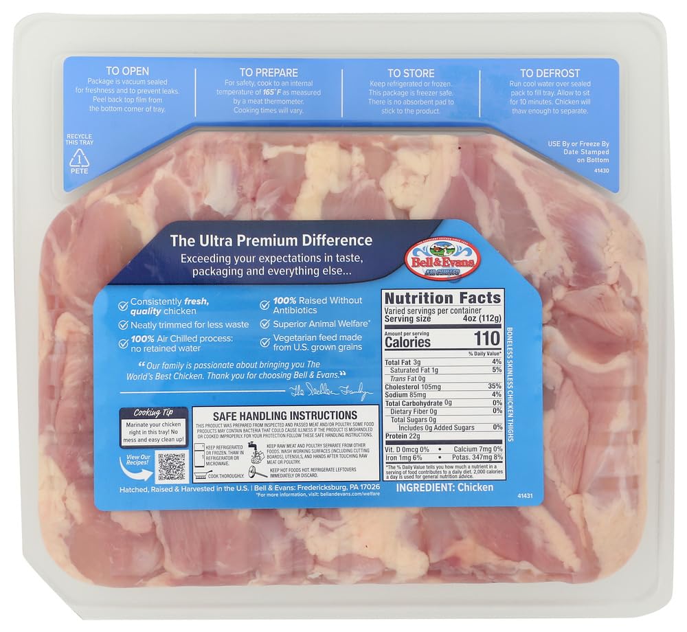 Bell Evans Boneless Skinless Chicken Thighs — view 2
