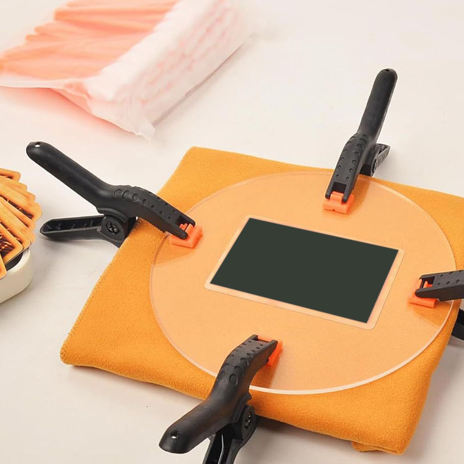harayaa Kit di Pulizia per Carte Collezionabili per Collezionisti di Carte, 10 Clip di Fissaggio, Kit di Appiattimento per Carte Sportive, Accessori per Strumenti di Riparazione