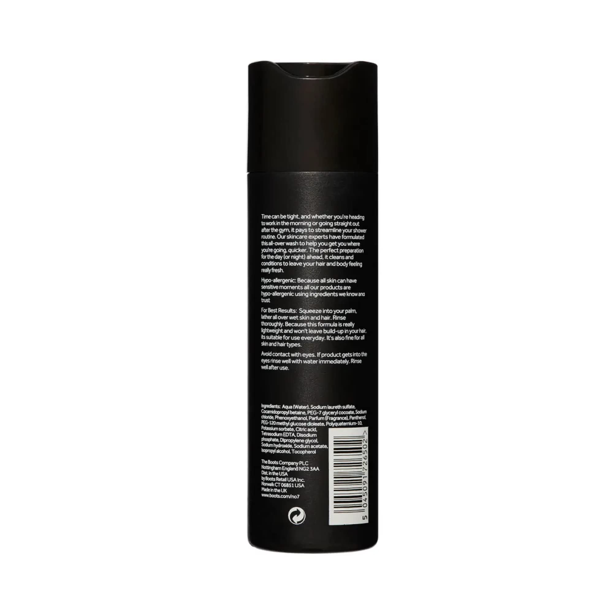 Boots No7 Men Shower Gel Energising Hair and Body Wash 200ml Sensitive 2 Pack Bundle - Image 2