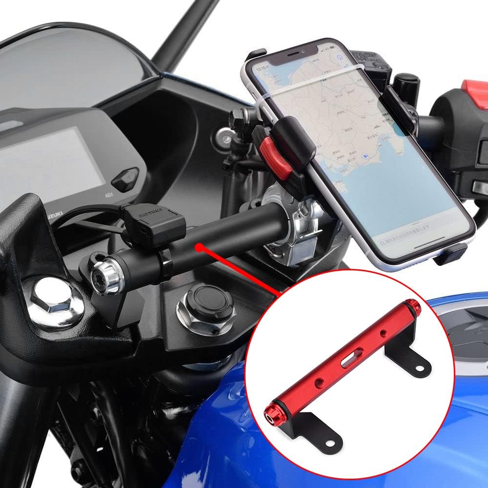 Motorcycle Mutifunctional Cross Bar Balance bar GPS Navigation Handlebar Bracket Extension Compatible with Suzuki Gixxer SF250 GIXXER 250 SF (B)