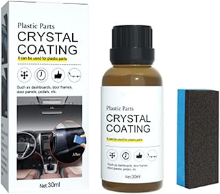 Car refurbishment Agent 30ml, Plastic Parts Crystal Coating, Plastic Parts Refurbish Agent, Long Duration Plastic Parts Refresher Agent for Car with Sponge (1bottle)