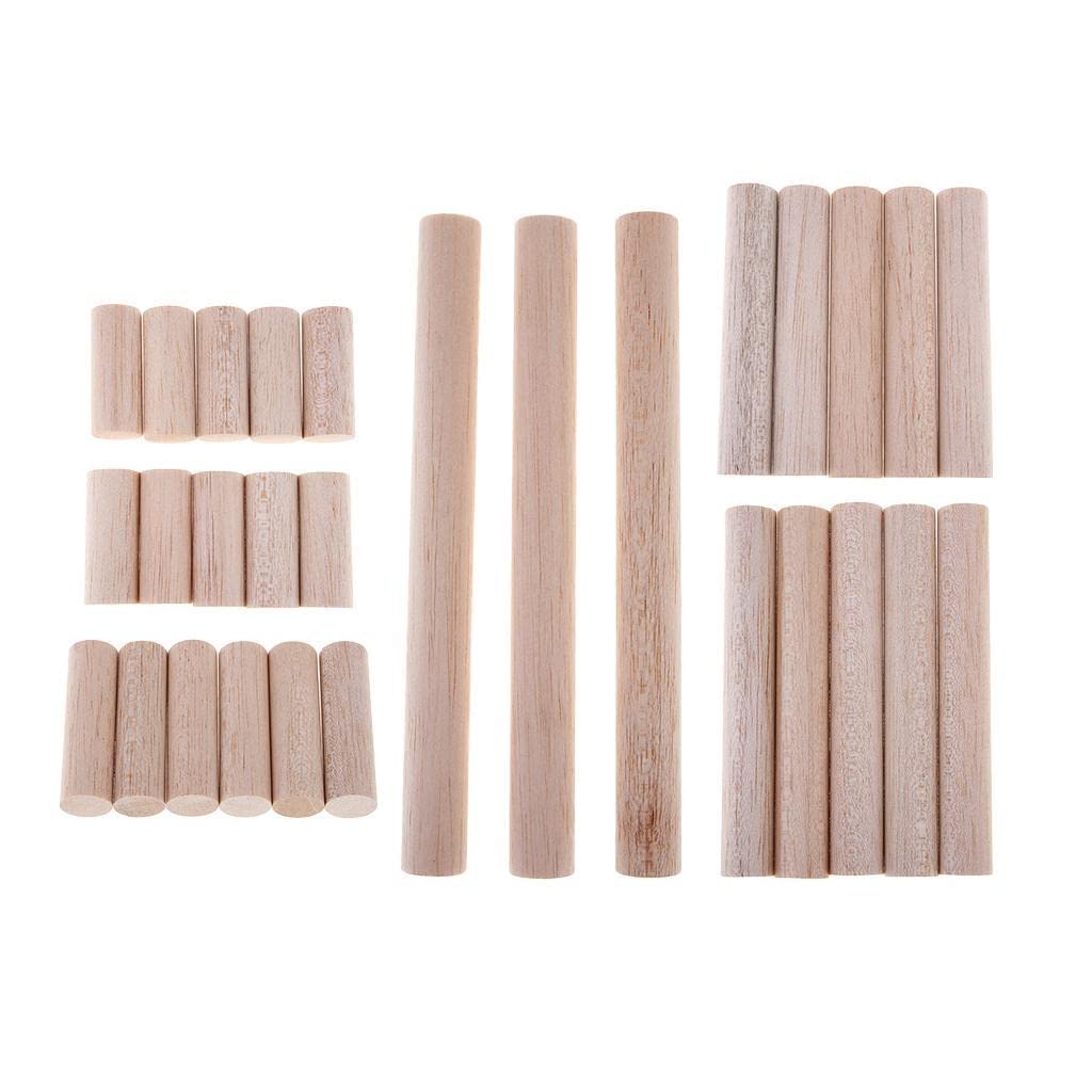 sharprepublic Unpainted Wood Dowel Rods 20mm Diameter Craft Sticks Unfinished Natural Wood - 6 Pieces 70mm - Image 2