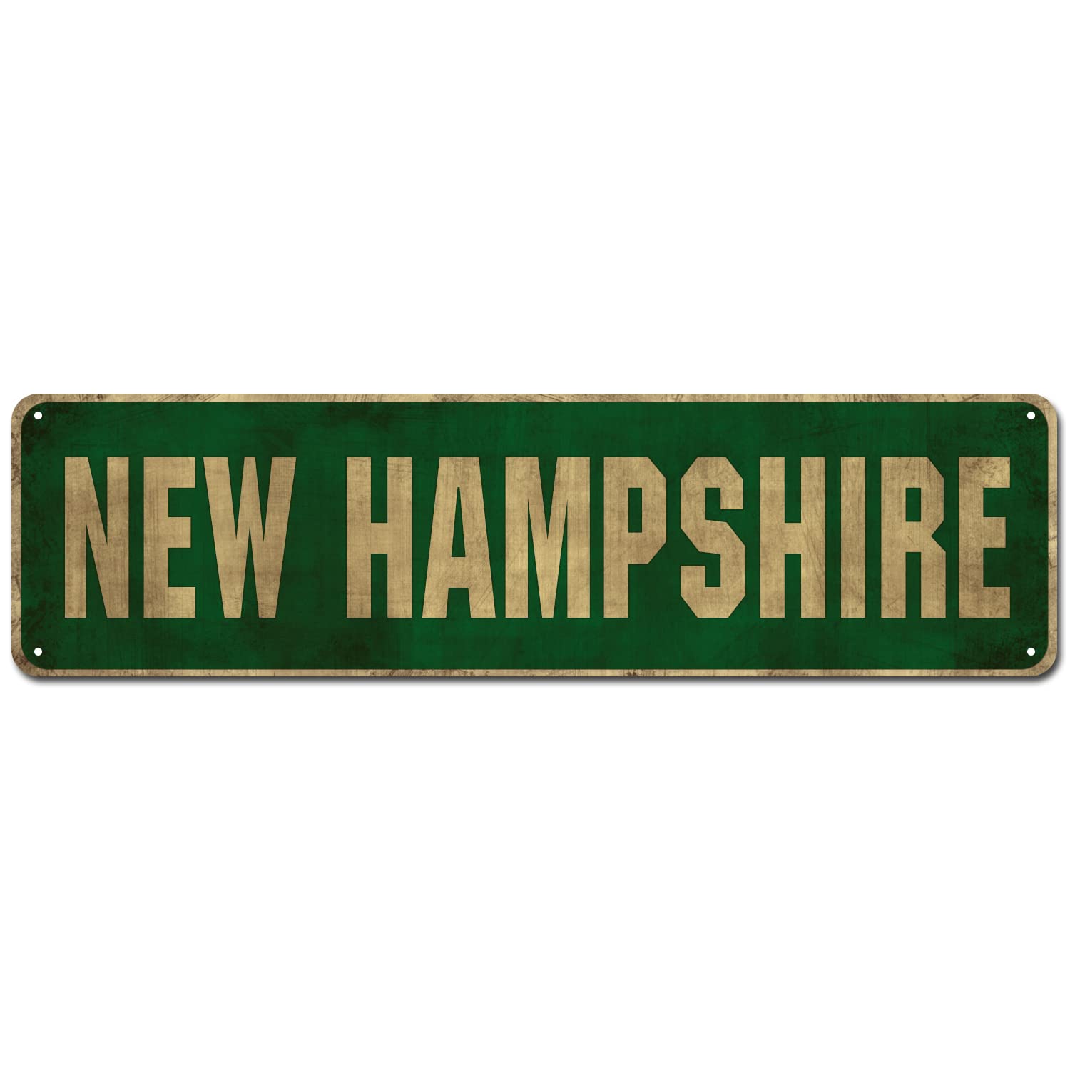 peiyeety Vintage Metal Tin Sign Decorative Wall Art New Hampshire Themed Street Sign, Rustic Style, Durable Waterproof Rustproof, For Home, State Decor, Easy To Mount, 4x16 Inch