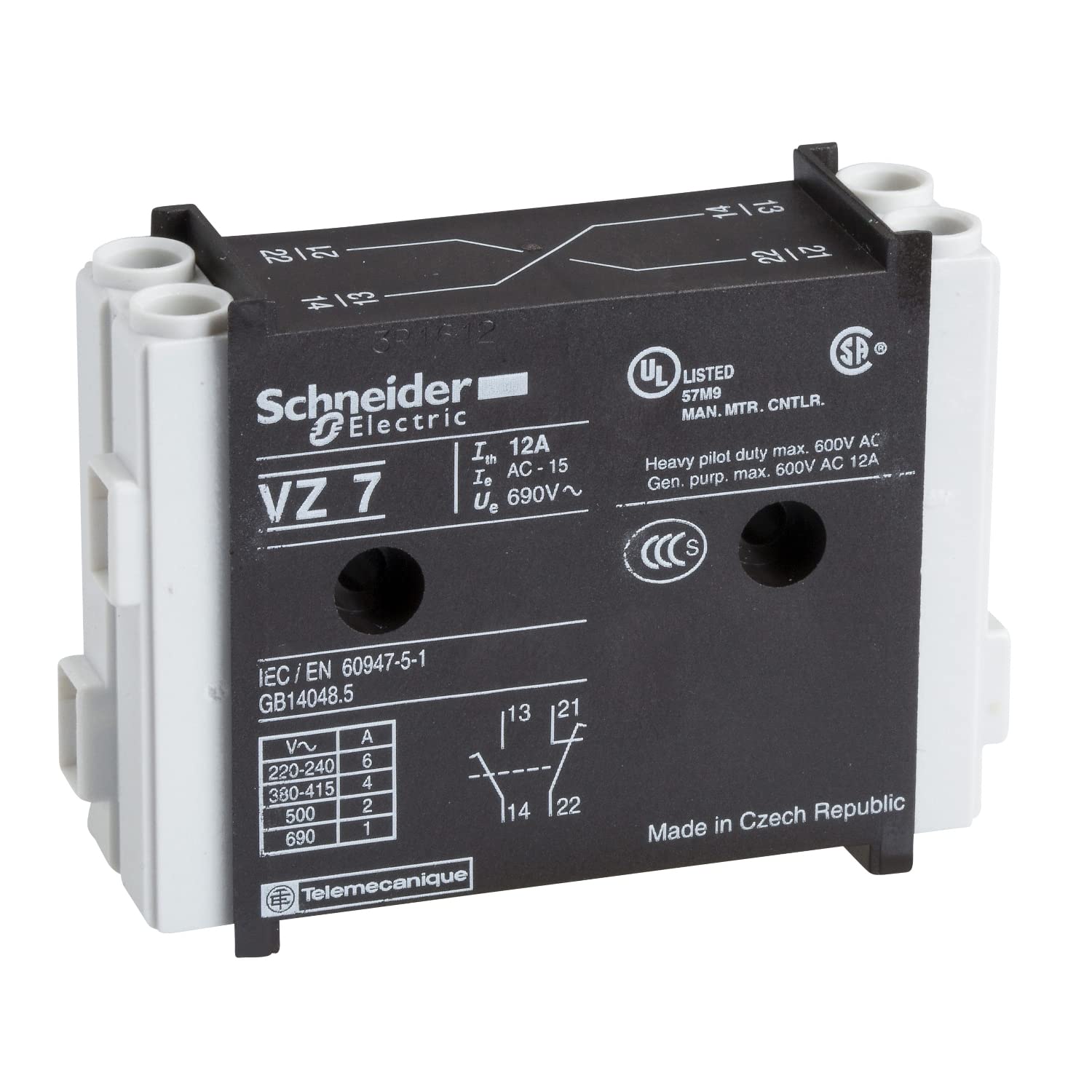 SCHNEIDER ELECTRIC VZ7 CONTACT BLOCK - Electronic Motor Starters