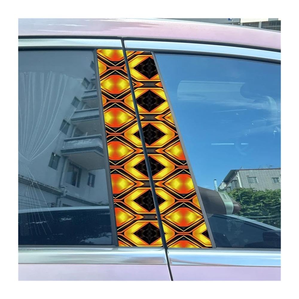 Body Parts 2pcs Honeycomb Bee Car Center Pillar Sticker B-Pillar Protective Film Decoration Decals(G)