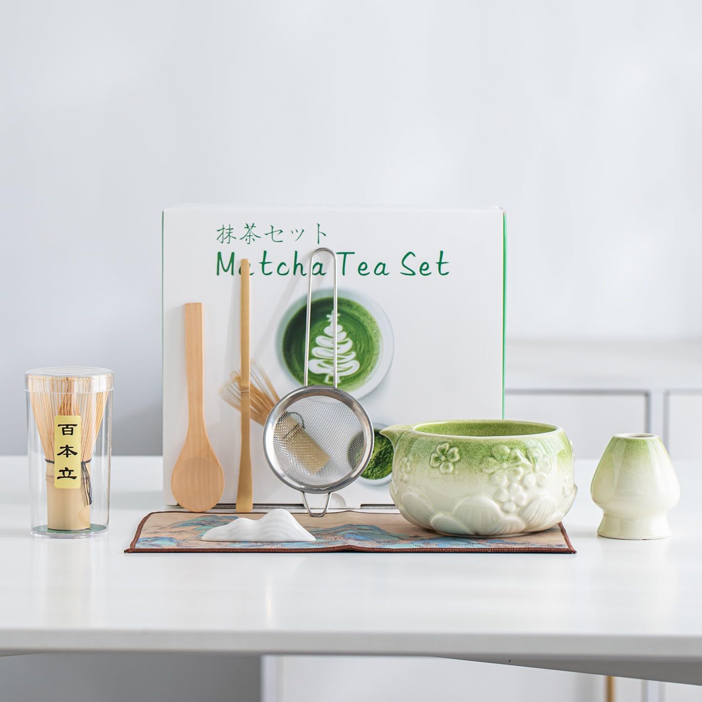 8 PCS Matcha Whisk Set (Gradient Green) - Gift for Matcha Lover