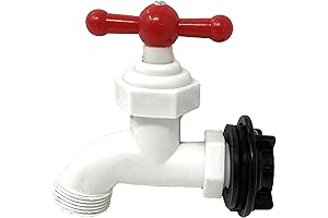 Drum Tap Valve Rain Barrel Spigot 1/2" Inlet Male NPT x 3/4"...