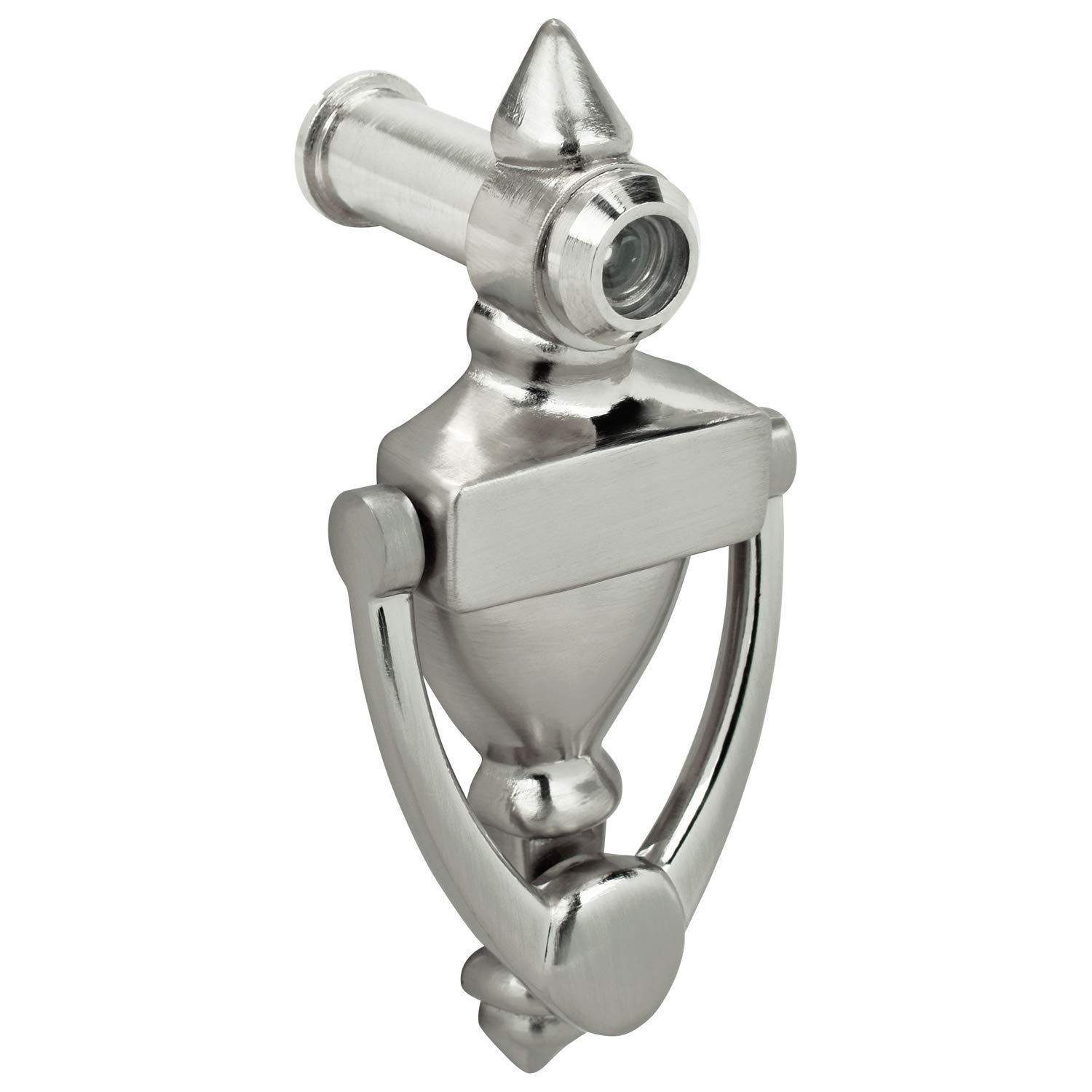 Heurtoir et judas Nuk3y 9/16" nickel satiné avec grand angle de vue