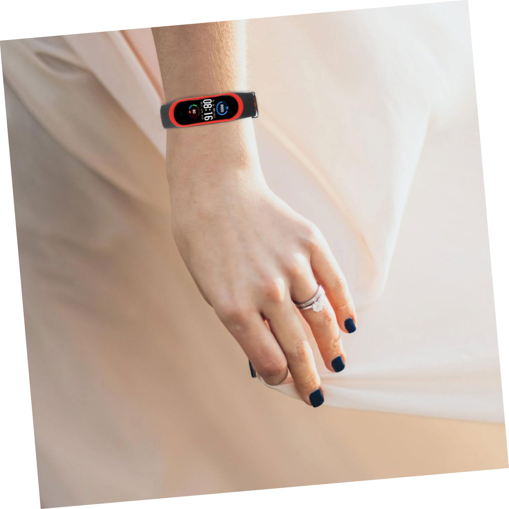 WOFASHPURET Comfortable Silicone Watch Band Two-Tone Wristband Watch Replacement Accessory Red Fit for Band 3/4