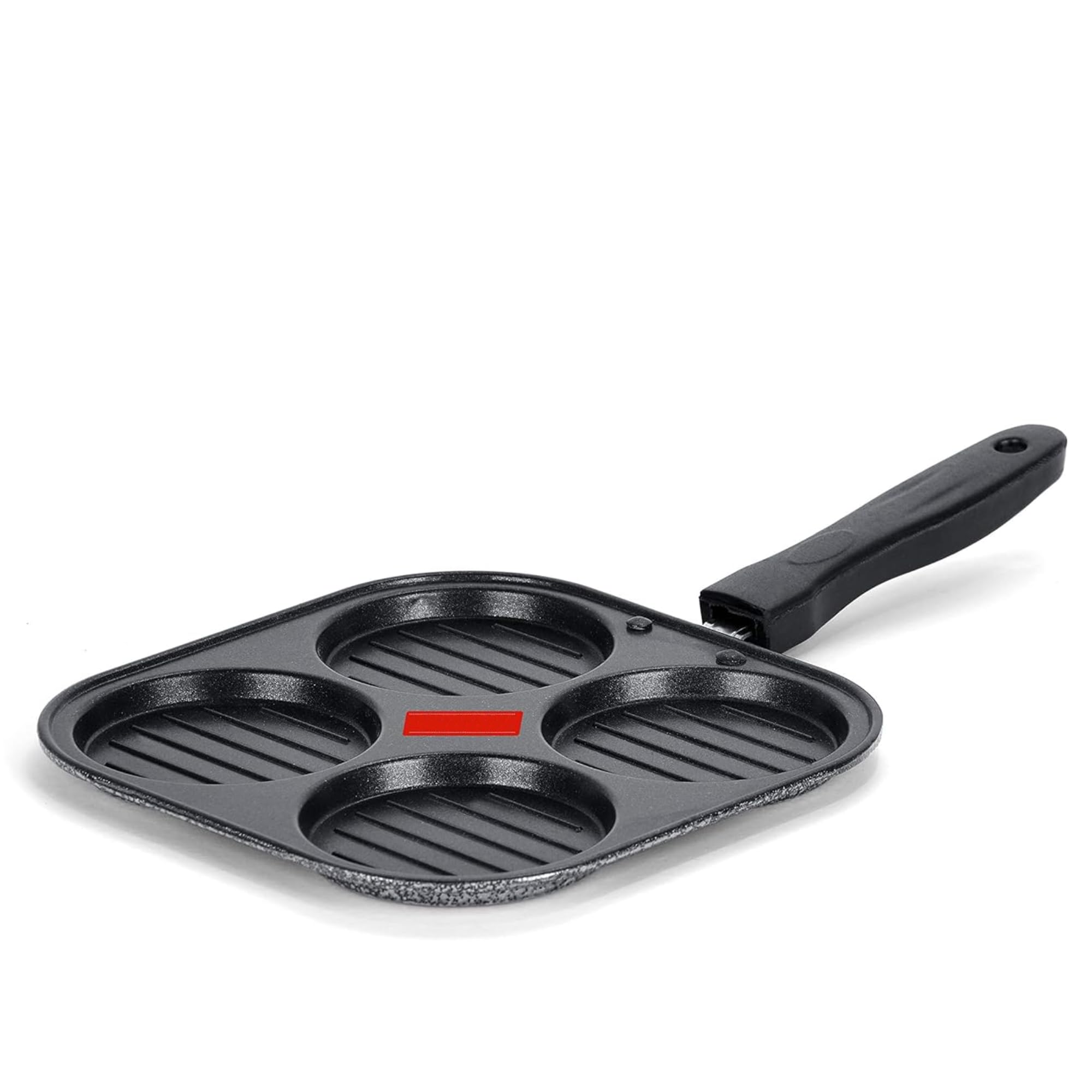 Non Stick 4 Cavity Aluminium Uttapam Maker | Mini Uttapam Pan Tawa | Multi Snack Pancake Maker for Homemade - Black