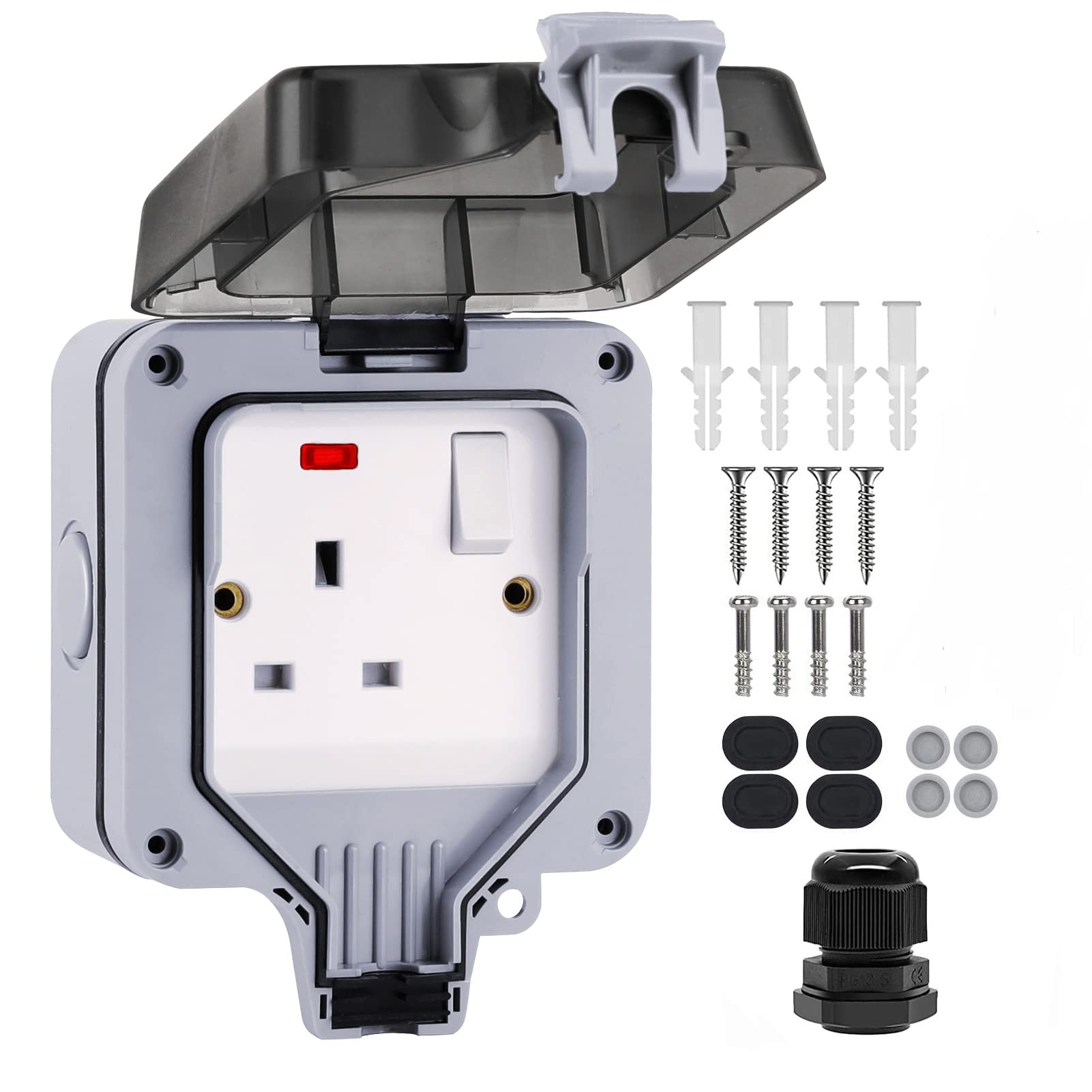 Buy Single Outdoor Socket Waterproof Socket, Wall Electrical Outlets