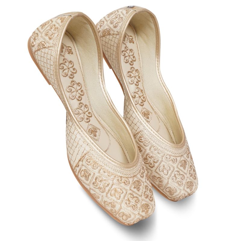 Image of DFR Women Juti | Embroidered Rajasthani Mojari Girls Shoe