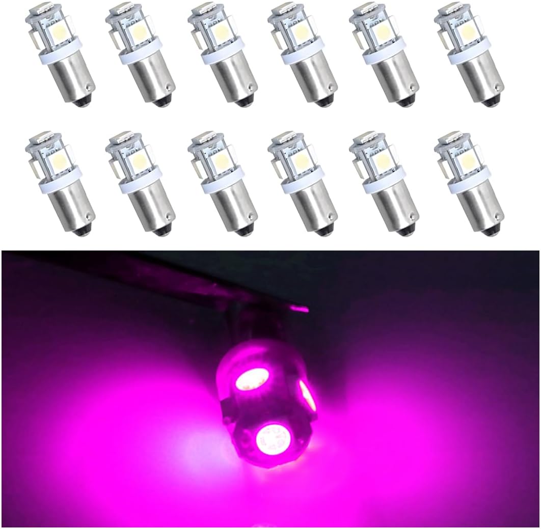 12PCS BA9 BA9S 53 57 1895 64111 LED Car Light Bulb, Ultra Bright Automotive License Plate Side Door Courtesy Interior Dome Map Light, Vehicle Interior Decor Universal for SUV Truck RV
