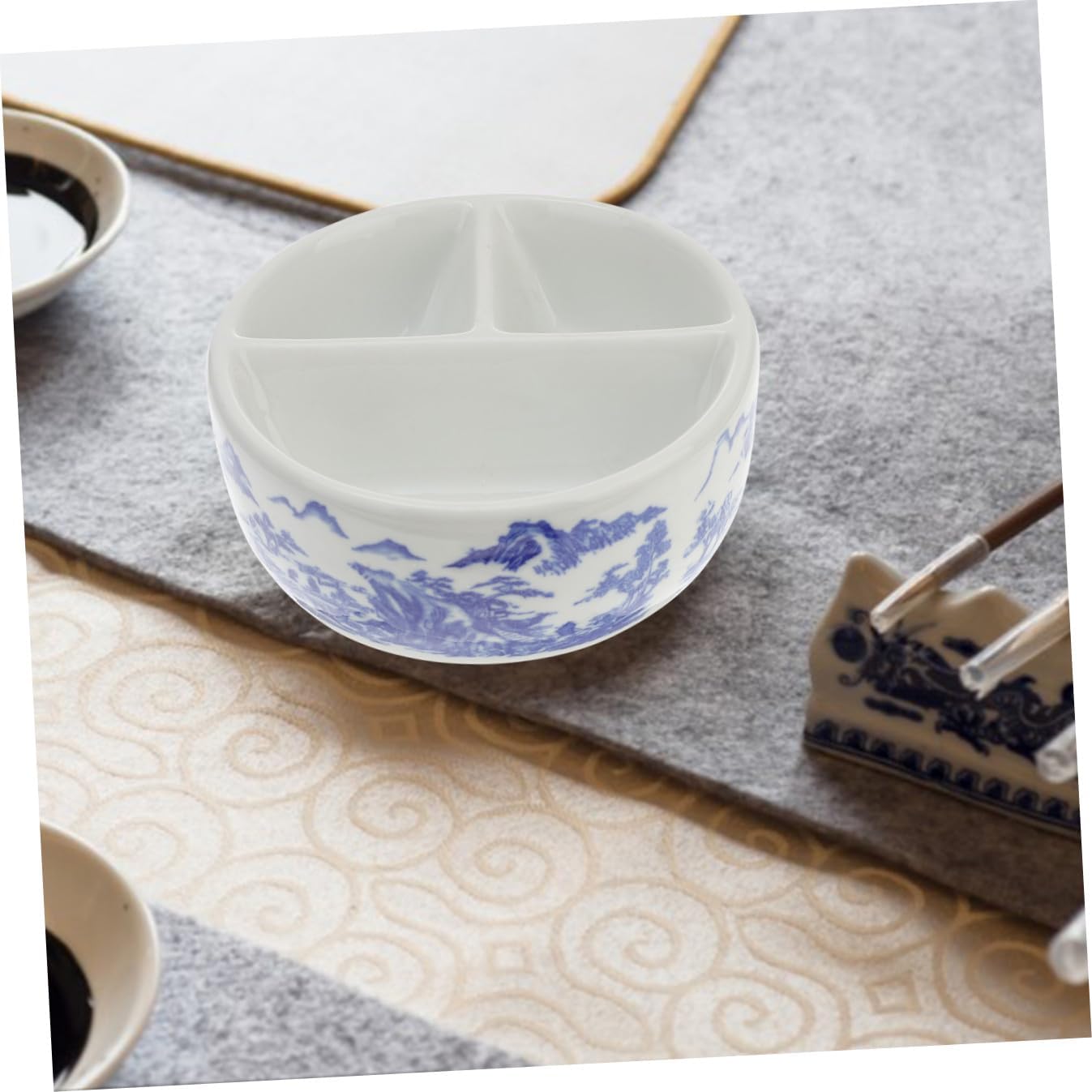 Homoyoyo Multifunctional Ceramic Palette Mixing Brush Pot Water Tray for Watercolor Acrylic More