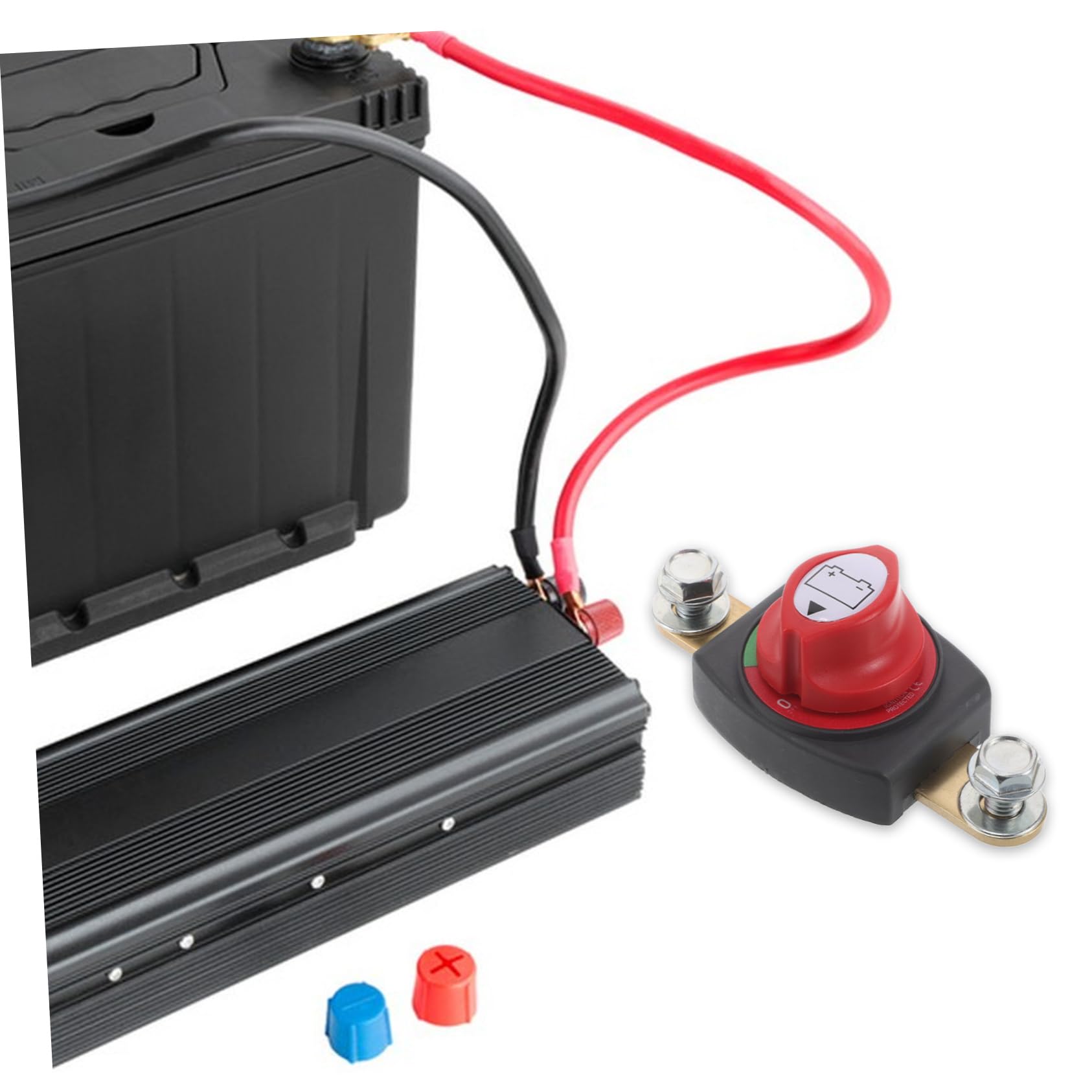 Alipis Interruttore Batteria Robusto in Ottone Abs Interruttore Scollegamento Batteria Auto Atv Nautico Camper Installazione Facile