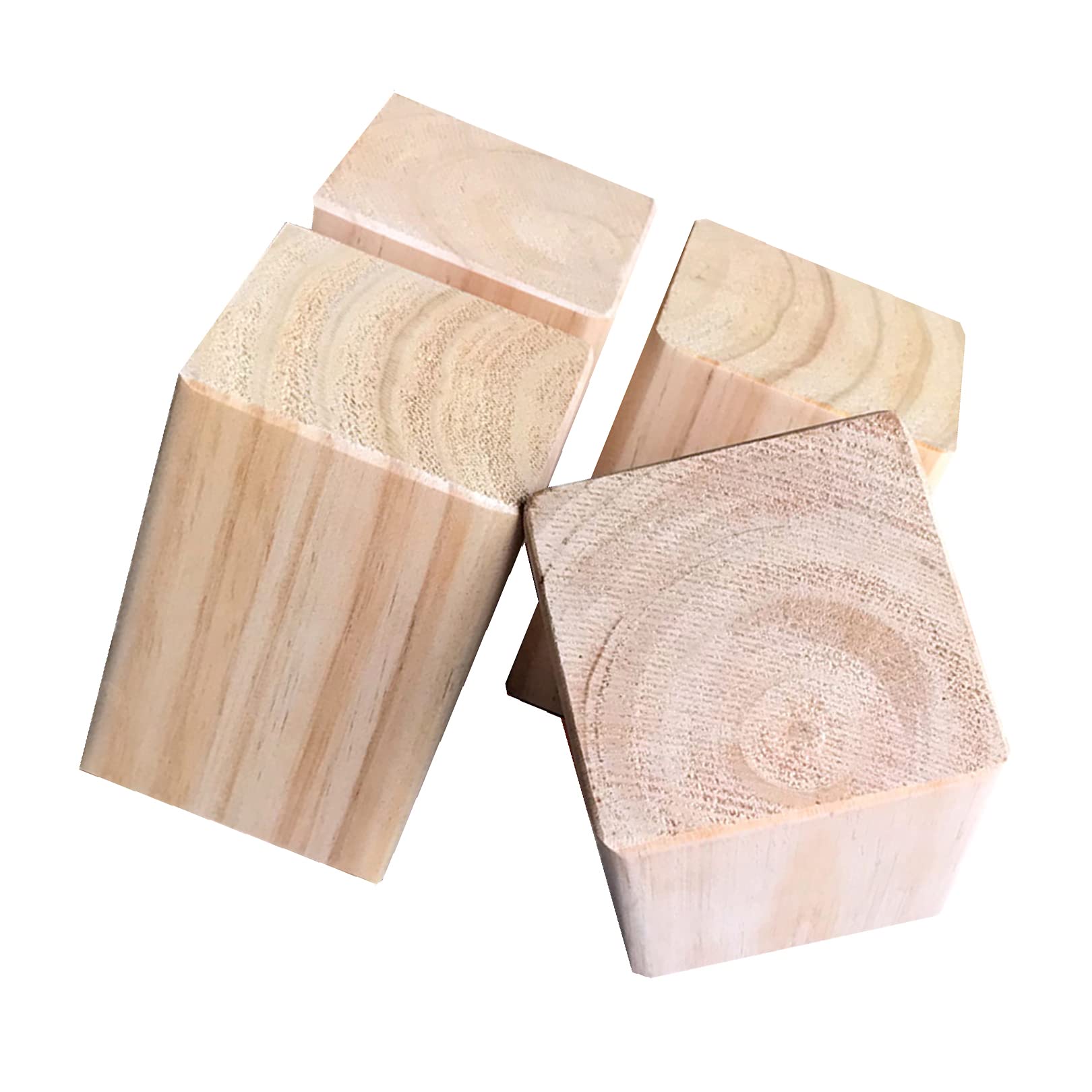 WYQXTY Heavy Duty Wooden Furniture Riser, Wooden Furniture Risers Wood Color 6x6cm 5-10cm 4 pcs(8cm)