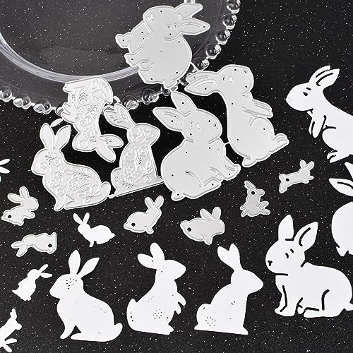 URROMA Rabbit Cutting Dies, 13 PCS Rabbit Metal Cutting Dies for Scrapbooking Paper Crafts Card Making Album Stamp DIY Decor - Image 4