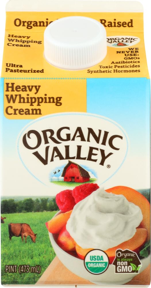 Organic Valley Ultra Pasteurized Heavy Whipping Cream 16 Ounce - 12 per case