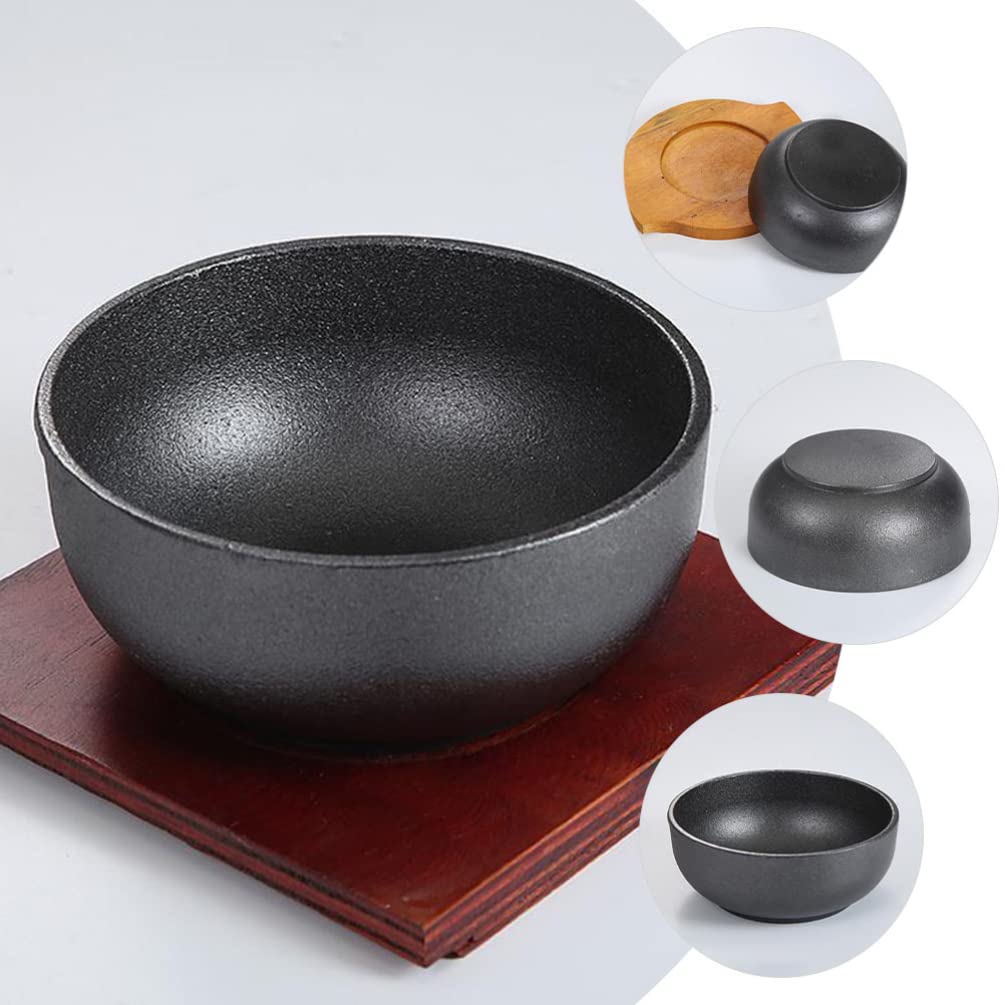 Chaudron en Fonte Bol en Fonte Bol À Bibimbap Coréen Bol À Dolsot De Cuisine Bol À Salade pour Fondue Chinoise Bols À Soupe Miso Japonais Bols À Nouilles Ramen pour Servi