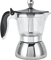 Vista 1 de Qiilu Moka - Olla de acero inoxidable para 4 tazas de café, para cocina, moka