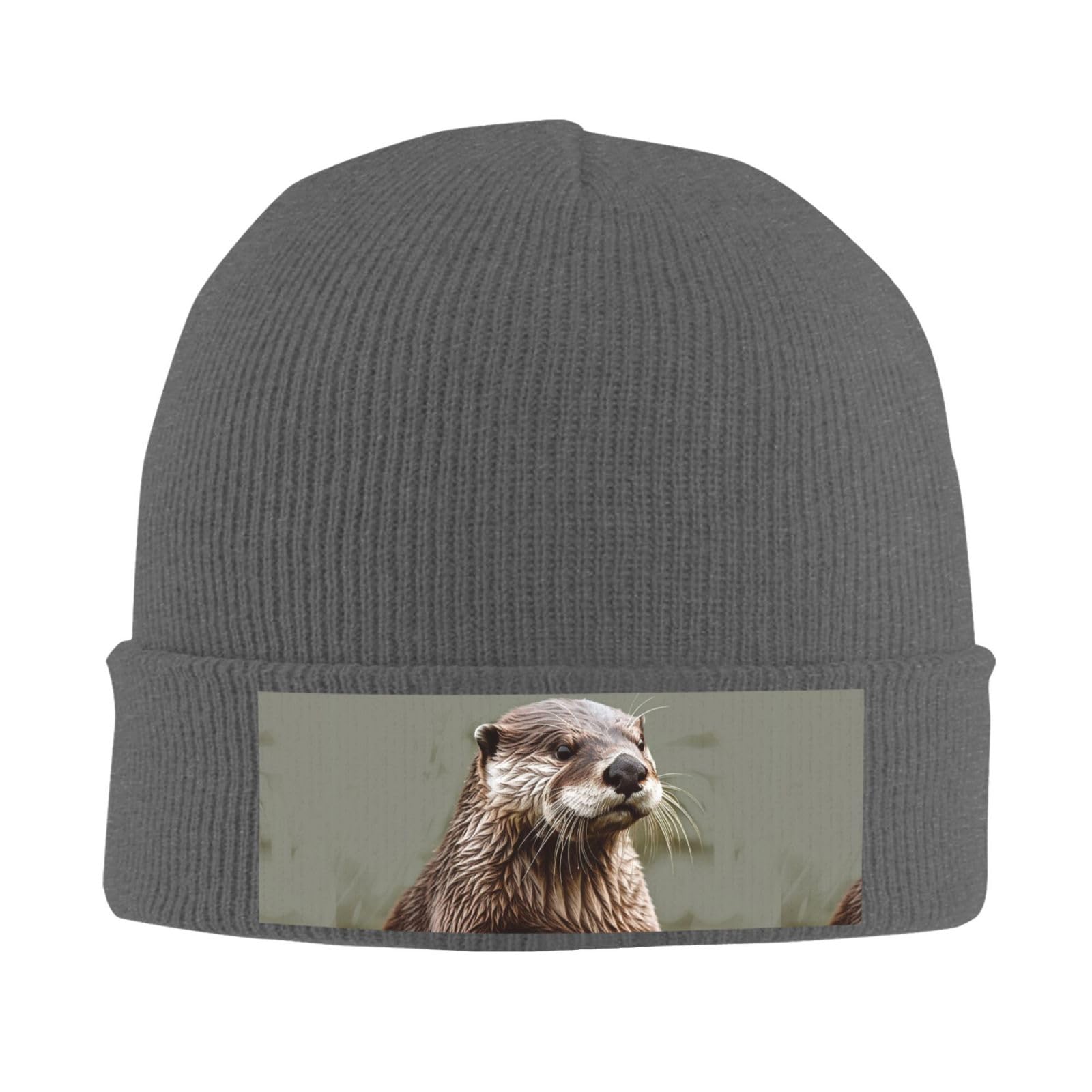 Slouchy Beanie Hats for Women Men Winter Knit Beanies Cuffed Skull Cap Otter Animal Ski Hat
