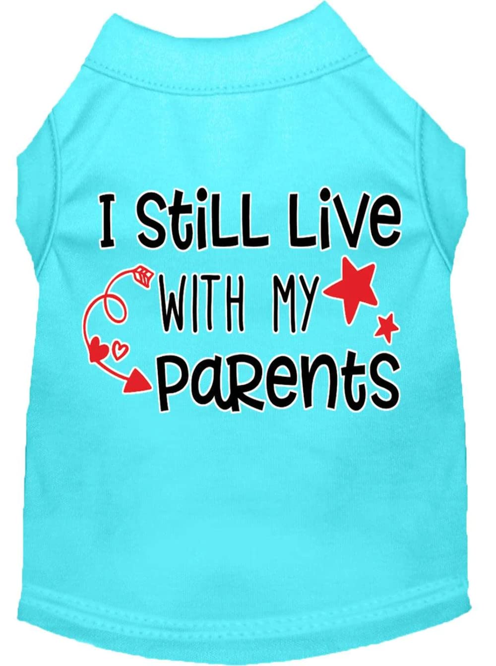 Mirage Pet Product Ancora in diretta con i miei genitori Camicia per cani con stampa serigrafica Red Med