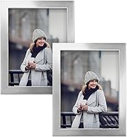 Vista 23 de Renditions Gallery - Set de 2 marcos de fotos de 4 x 6 pulgadas, estilo moderno de alta gama, hechos de madera maciza y vidrio de alta definición
