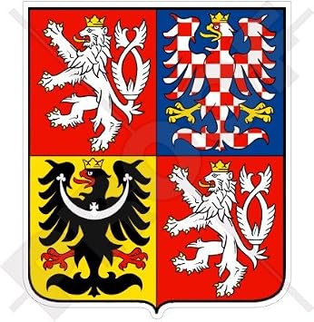 Czech Republic Coat of Arms Badge Crest 100mm 4" Vinyl Bumper Sticker, Decal