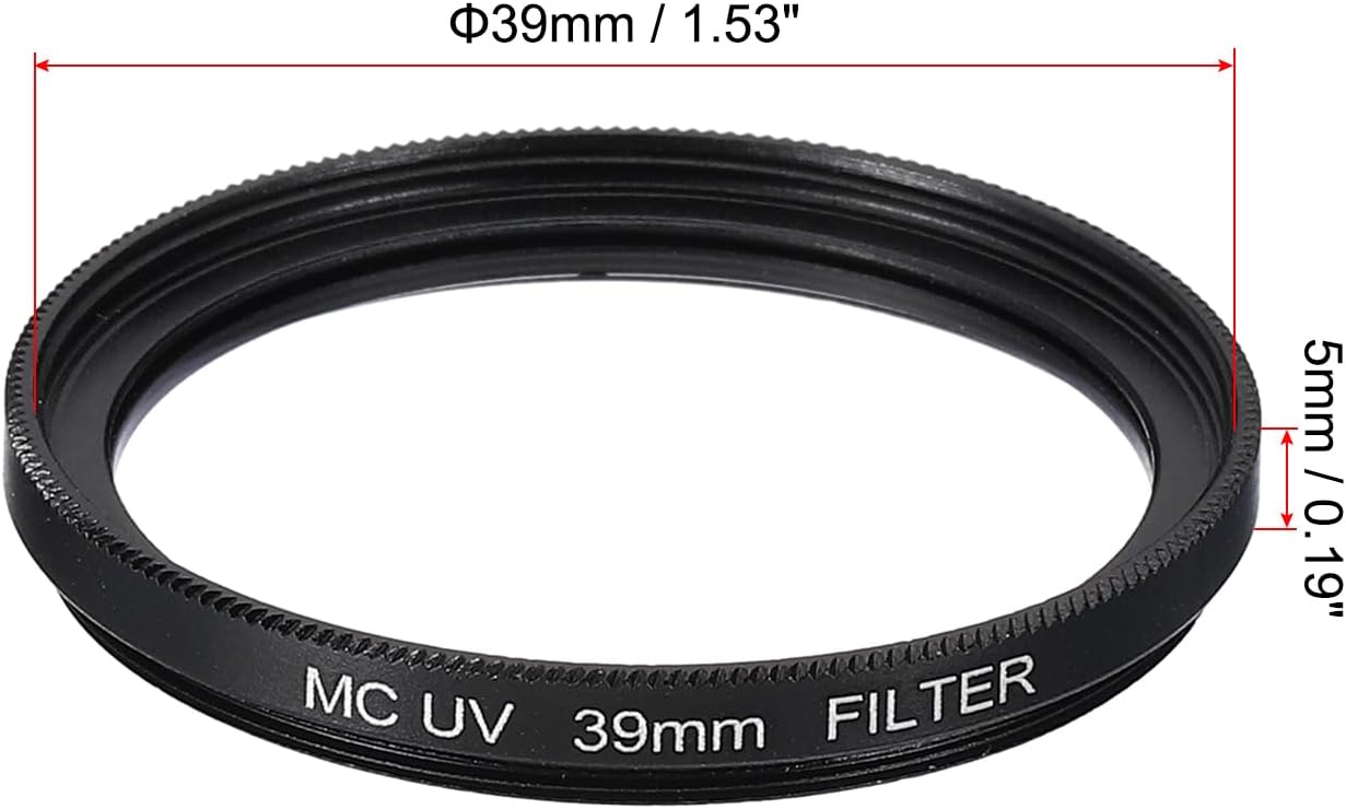 MECCANIXITY MC UV Lens Filter Camera Protection Filter with Multi-Layer Coatings 39mm HD Hydrophobic Scratch Resistant for Camera Photography Lens 1 Pcs