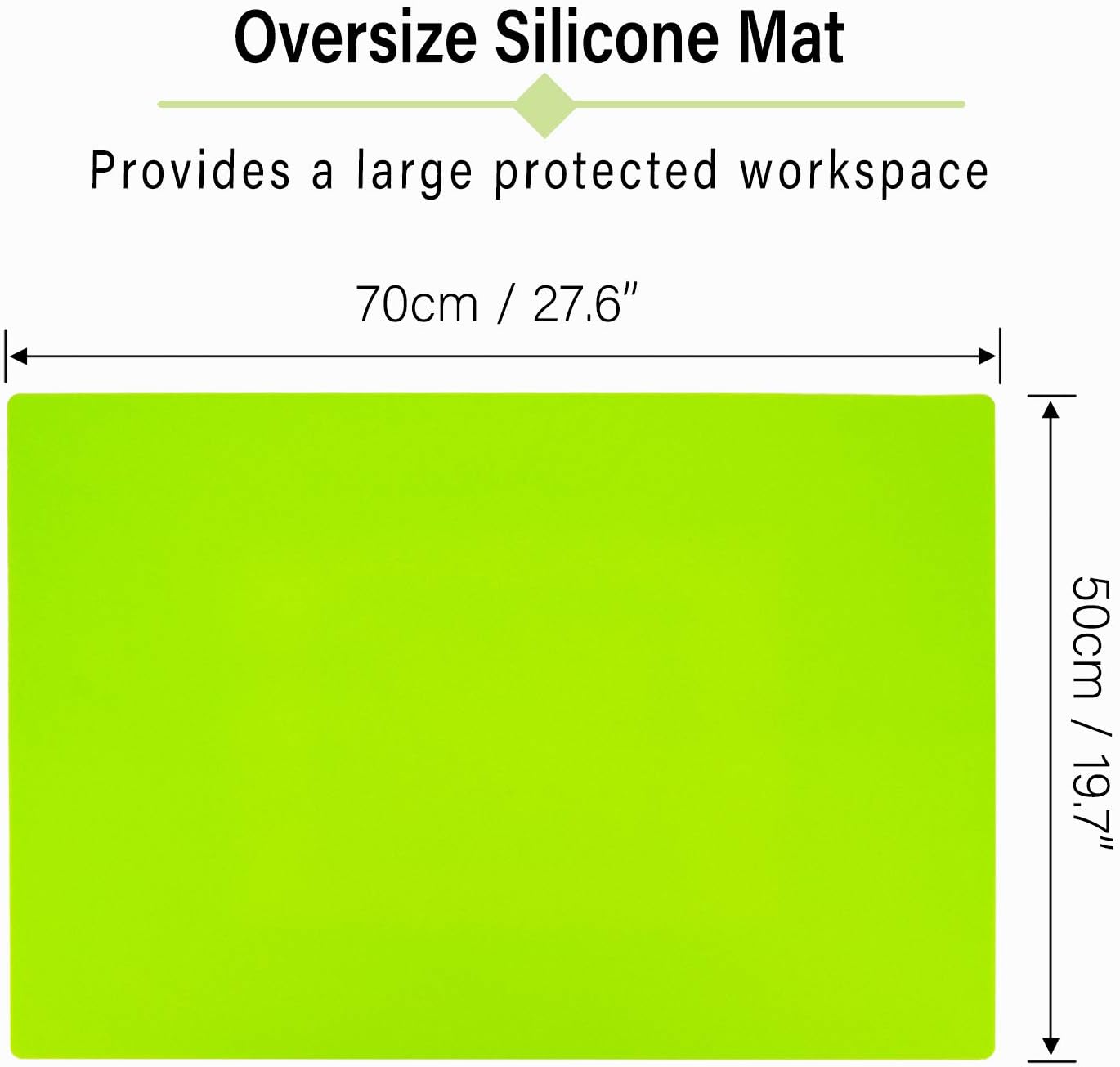 27.6 x 19.7inch Oversize Silicone Mat for Crafts, Gartful Silicone Sheet, Epoxy Resin Jewelry Casting Molds Mat, Multi-Purpose Table Mat, Placemat, Countertop Protector, Set of 2, Green