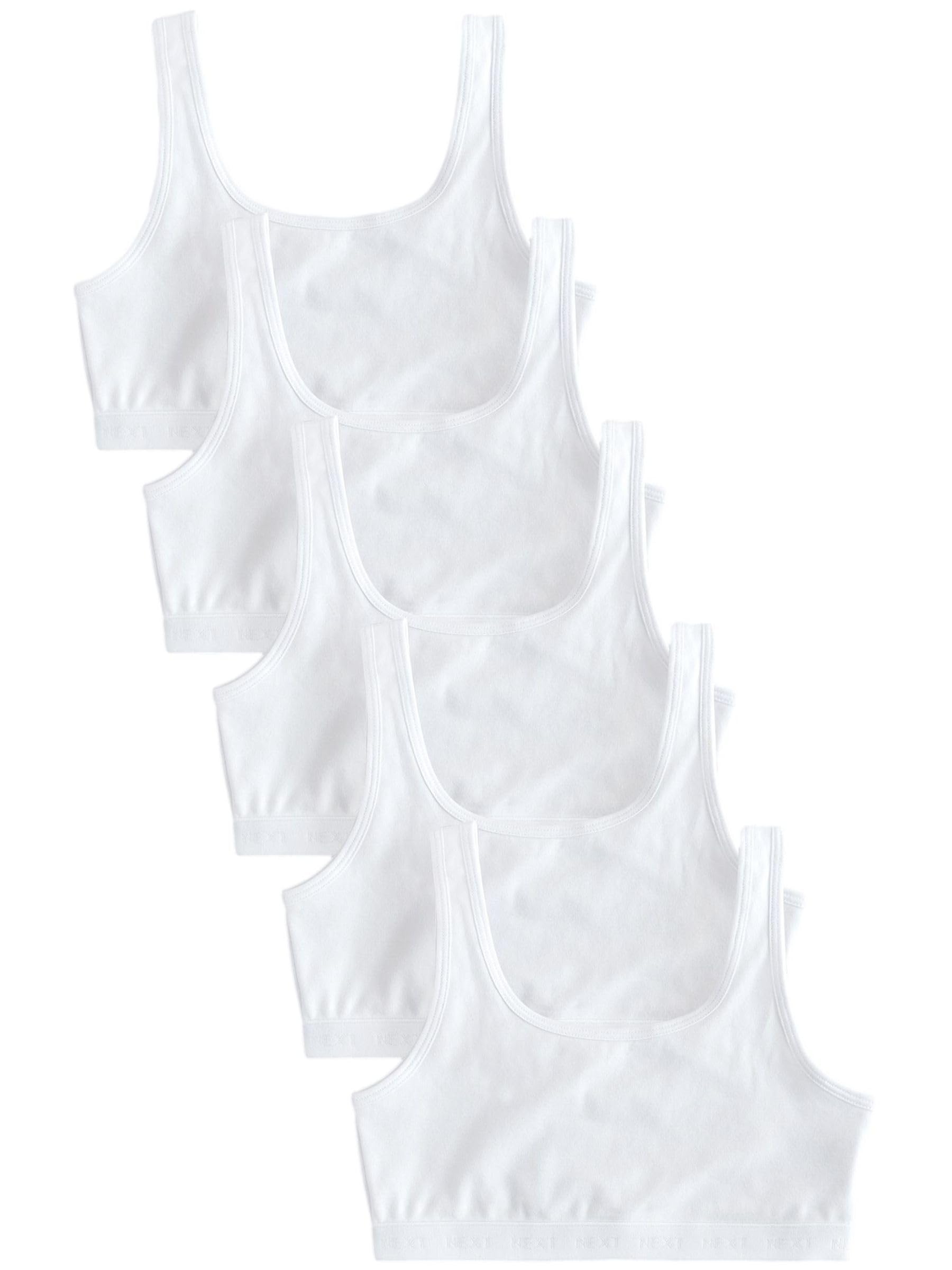 NEXT Kurzes Top mit U-Ausschnitt 5er-Pack Weiß, Größe 11 Jahre
