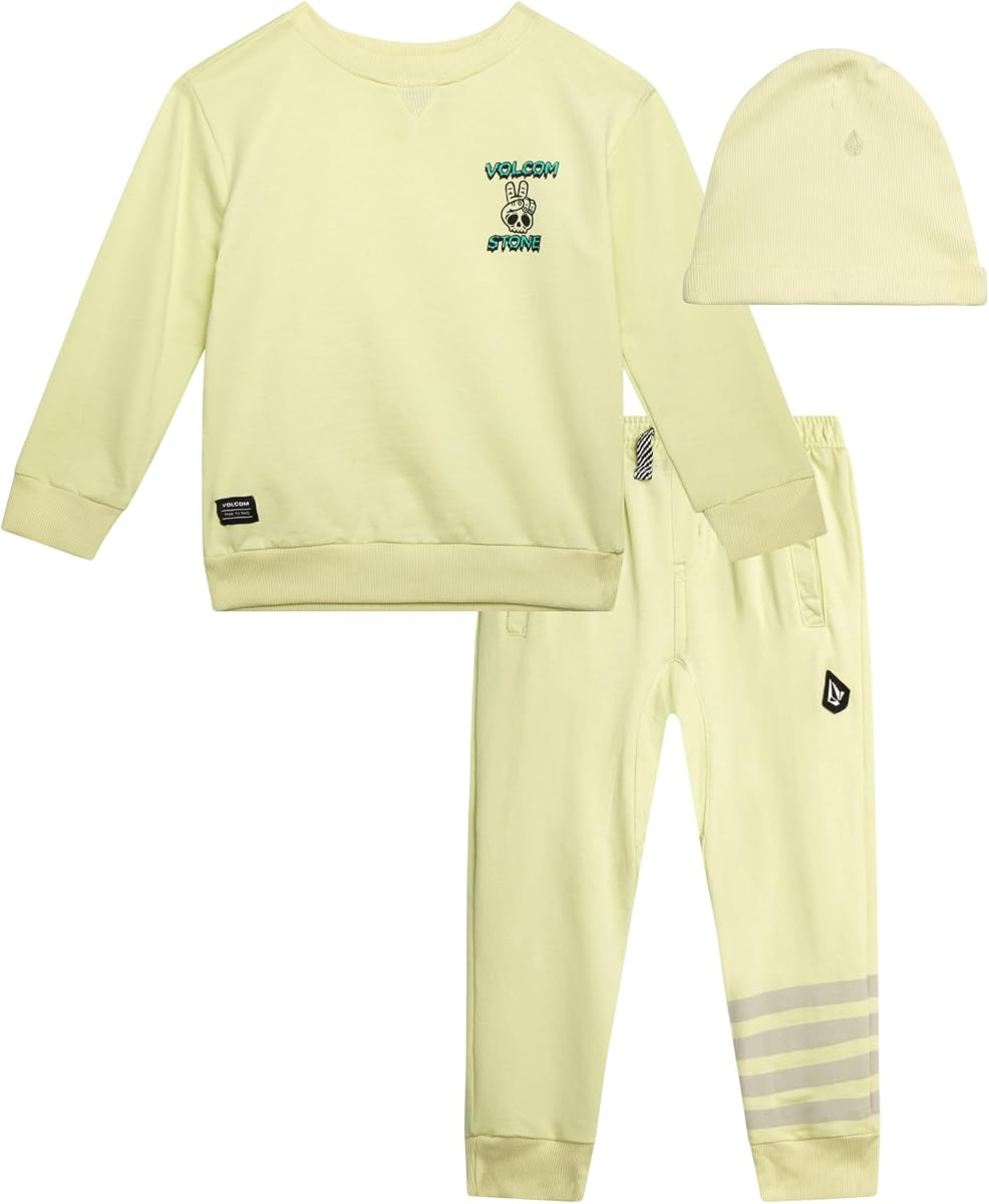 Boys 3-Piece French Terry Sweatshirt, Joggers & Hat Set for Play | Soft Snug Comfort, Relaxed Modern Fit, Elastic Waist with Ribbed Cuffs, Complete Matching Look for Play, School or Gifting