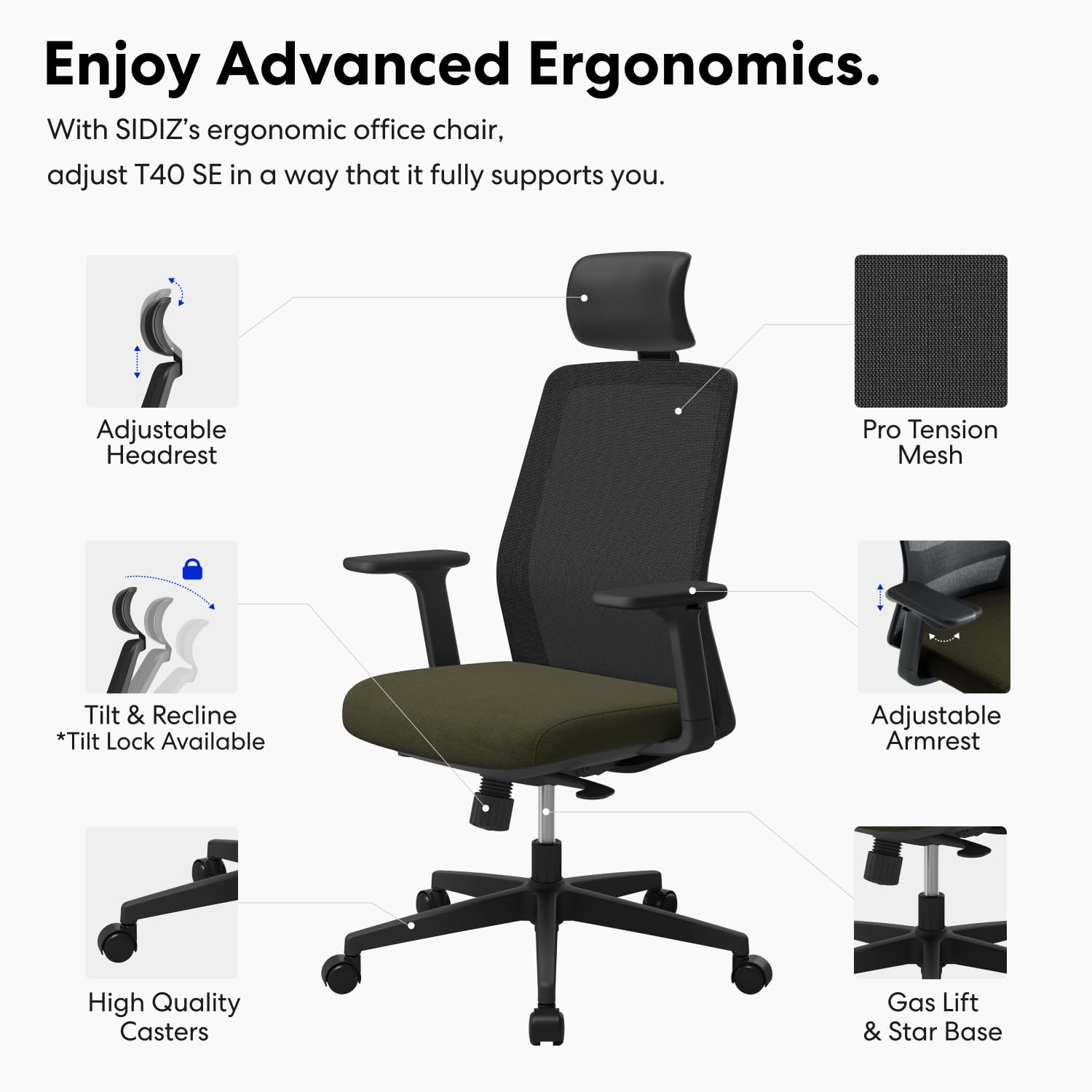 Amazon.com: SIDIZ T40 SE Ergonomic Office Chair : Comfortable Home
