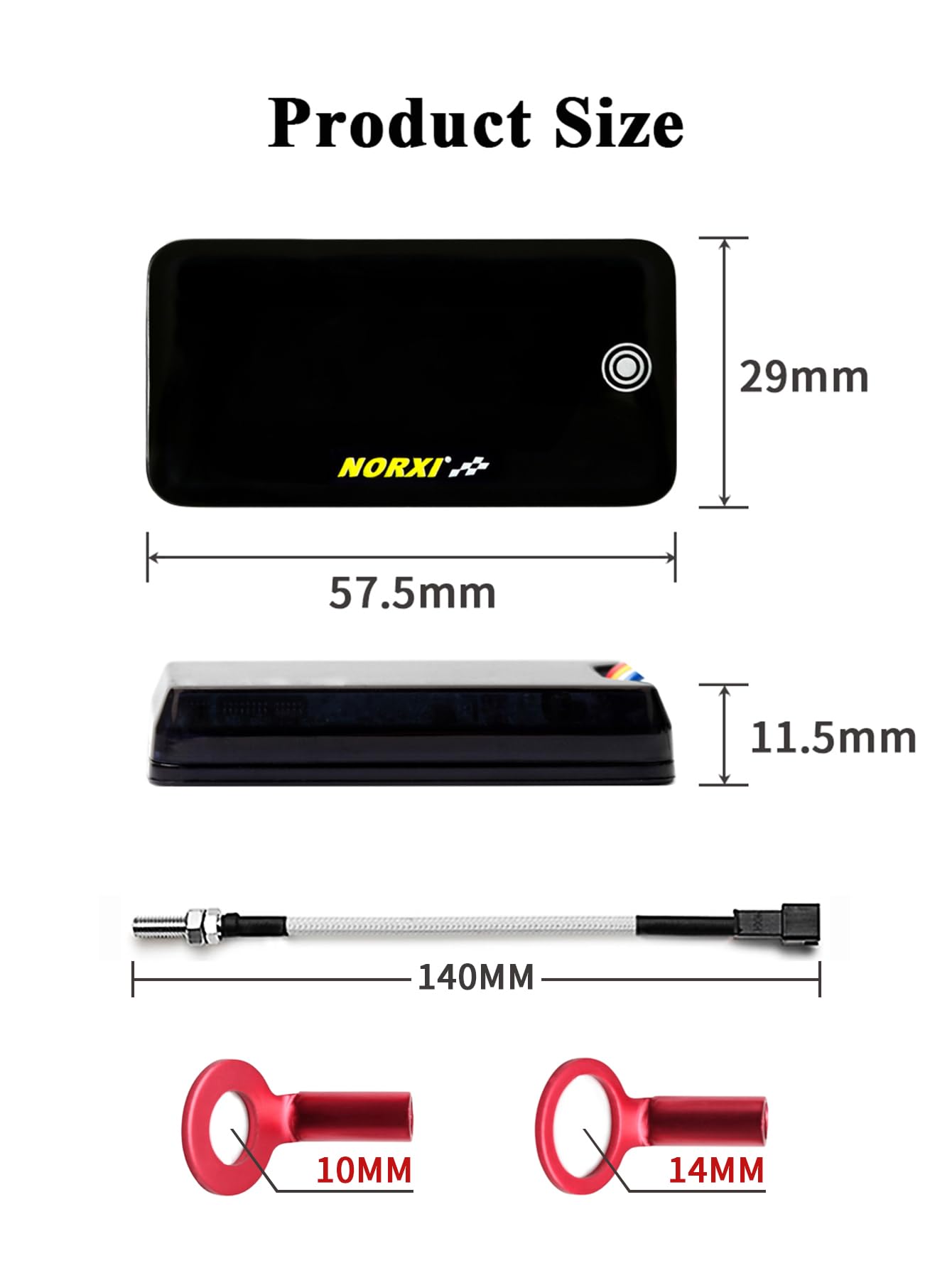 Termometro Digitale Universale per Moto, 3in1 Moto del motore Termometro Orologio Impermeabili Voltmetro per Moto, Celsius Fahrenheit Possono Convertiti, con Sensore Temperatura Adapter, 14mm Blu