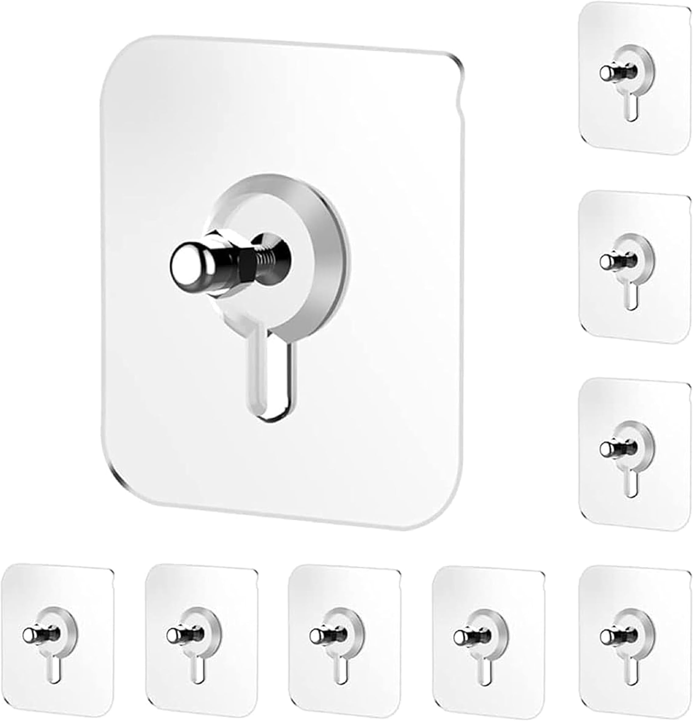 Misamo Enterprise Hooks for Wall Without Drilling Waterproof Hooks for Bathroom Shower Kitchen Keys Door Outdoor Home Improvement Utility Hook (Pack of 20, Nail Hook)