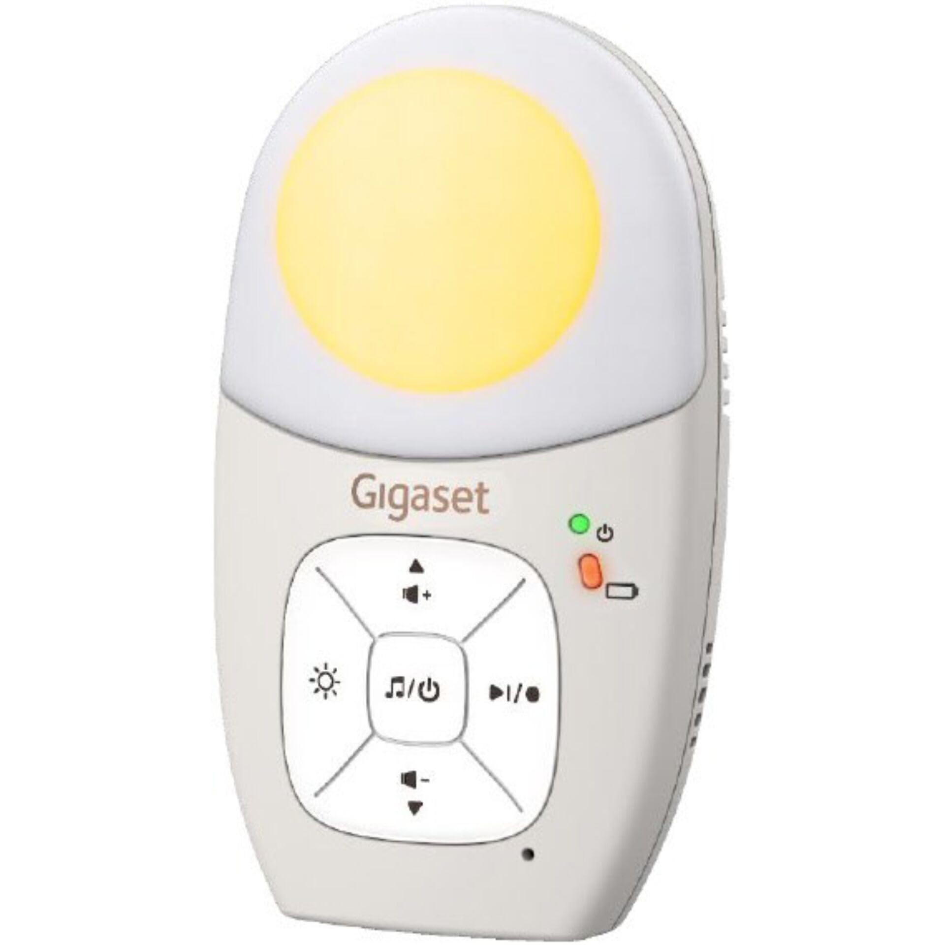 Gigaset Baby 100 Audio - Vigilabebés con tecnología DECT - Comunicación Segura bidireccional - Alcance de 300 m - Temporizador de alimentación - Sensor de Temperatura - Luz Nocturna - Indicador de