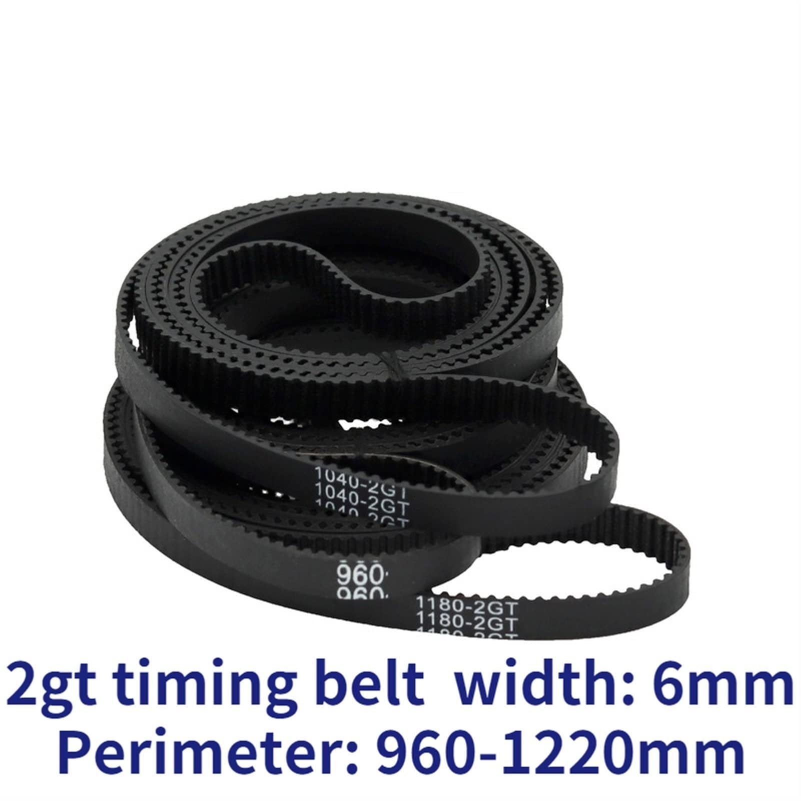 Zkenshan-3D Printer Timing Belt 3D Printer GT2 6mm Closed Loop Rubber 2GT Timing Belt Length 960 976 1000 1040 1100 11440 1164 1180 1210 1220 Mm, Synchronous Belts