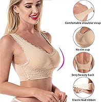 Vista 2 de Kendally - Brasier Kendally para mujeres mayores, Kendally, cómodo brasier con corsé frontal cruzado y hebilla lateral