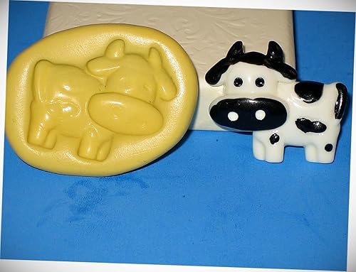 Moldes de chocolate molde flexible de vaca para empujar molde de silicona para alimentos 2D A86 decoración para tartas chocolate caramelos galletas