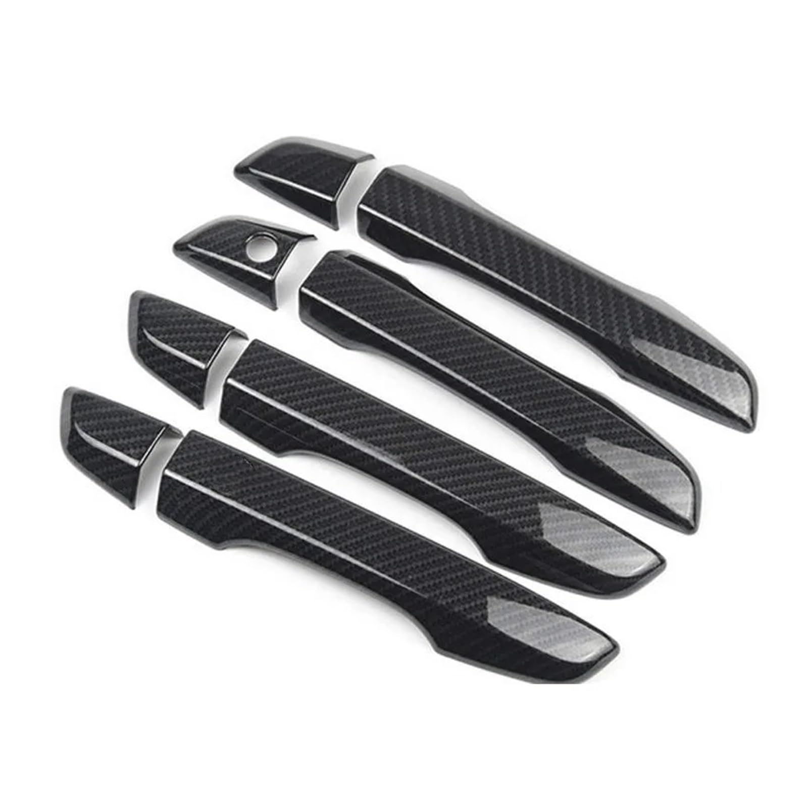 RAGPUKMUAN Car Door Outer Grab Handle for Civic Sedan Hatchback 2016 2017 2018 2019 Door Handle Cover Trim Overlay Car Styling Molding(Carbon 2 Buttons)