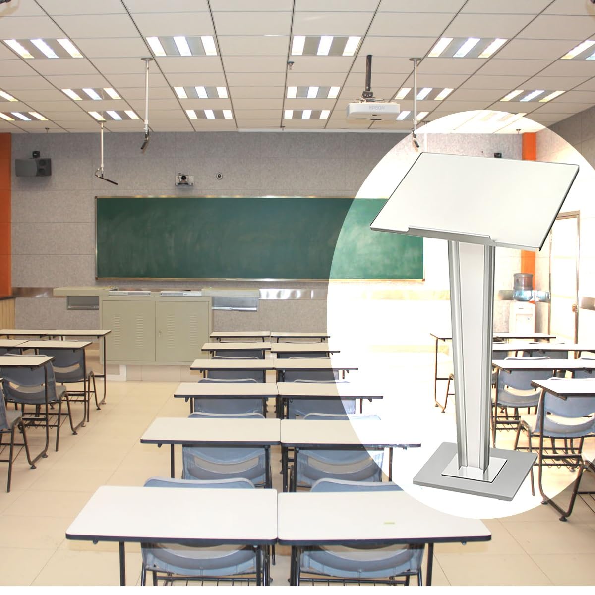 Tragbarer Podium-Ständer, Tischpult für Kirche, Klassenzimmer, Büro und Veranstaltungen, höhenverstellbar, Präsentationsständer für Lehrer, Redner, Hochzeiten und Restaurants