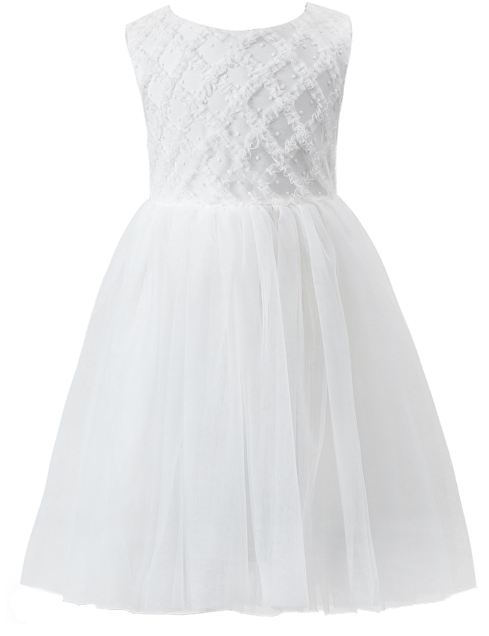 Tutu.kkGrils Princess Pageant Dresses for Wedding A-Line Straight Tulle Party Flower Girl Dress